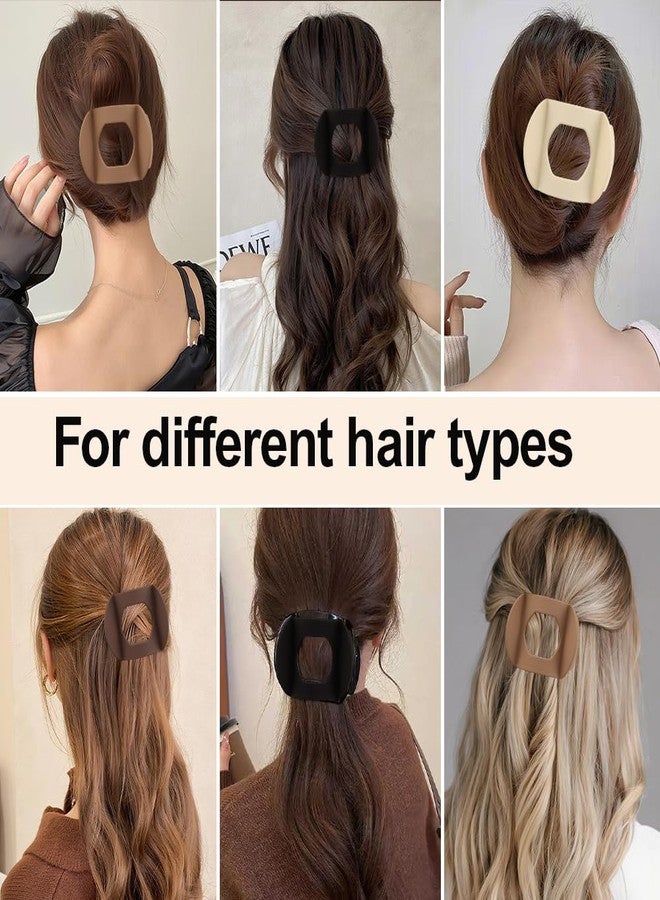 Exacoo 4PCS Large flat Hair Clips for Women Girls Strong Hold French Duckbill Claw Clips for Thick Thin Hair lay Down Hair Styling Clips Accessories - Image 4
